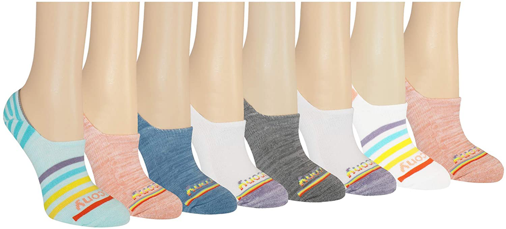 Saucony Women's 8-Pair No Show Invisible Liner Socks