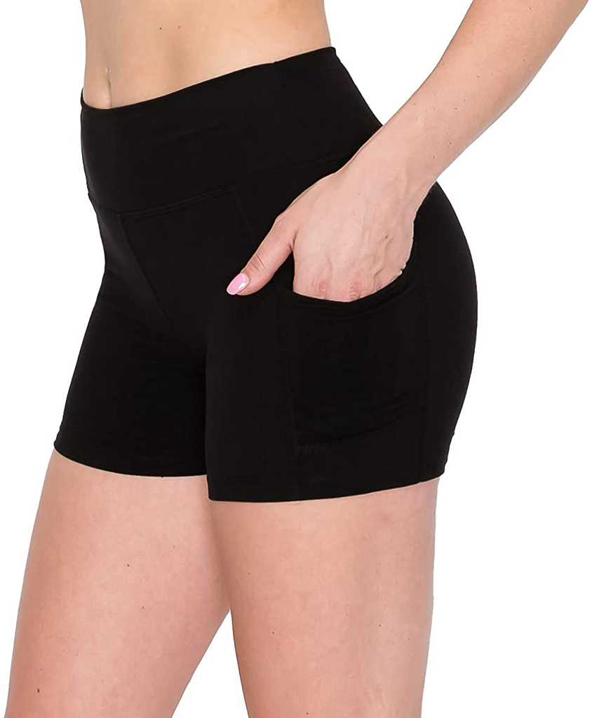 ALWAYS Women Workout Yoga Shorts - Premium Buttery Soft Solid Stretch Cheerleader Running Dance Volleyball Short Pants