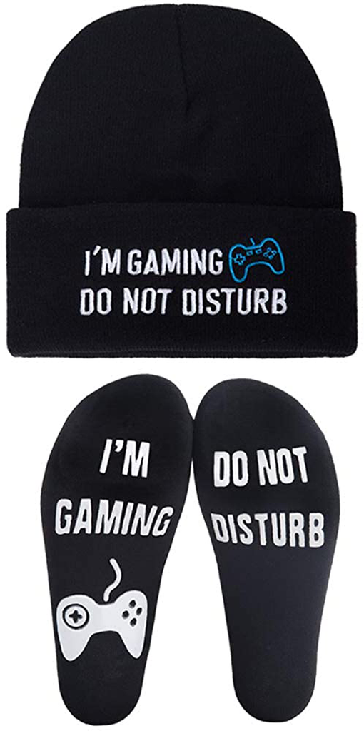 Novelty Gamer Socks Beanie Hat,Funny Gifts Idea for Teens Boys Men Teenagers Him