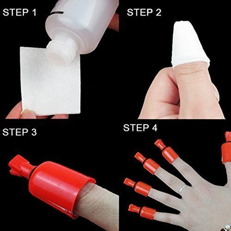 Onwon 10Pc Professional Plastic Acrylic Nail Art Soak off Cap Clip Uv Gel Polish Remover Wrap Cleaner Clip Cap Tool (Pink)