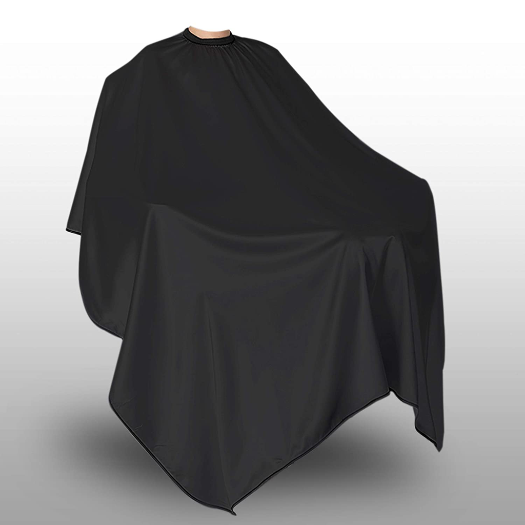 DELKINZ Barber Cape Large Size with Adjustable Snap Closure waterproof Hair Cutting Salon Cape for men, women and kids- Perfect for Hairstylists - Black