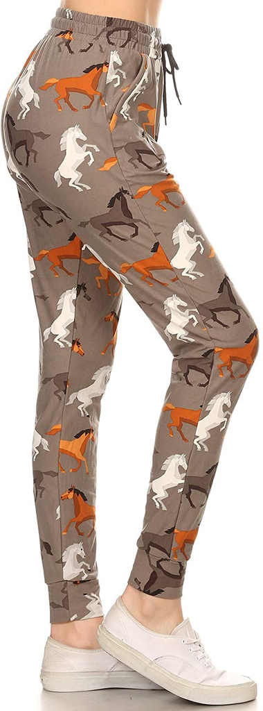 Leggings Depot Women's Popular Print High Waist Premium Jogger Track Pants(S-3X) BAT1