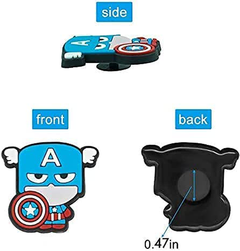 20 Pcs Super Heros Shoe Charms for Croc Bands Bracelet Wirstband Party Gifts, Clog Pins Accessories Charms Crocs Charms Men Boys Adults Sons Grandsons Kids Party