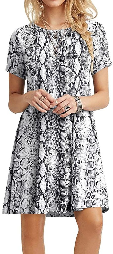 POPYOUNG Women's Summer Casual Tshirt Dresses