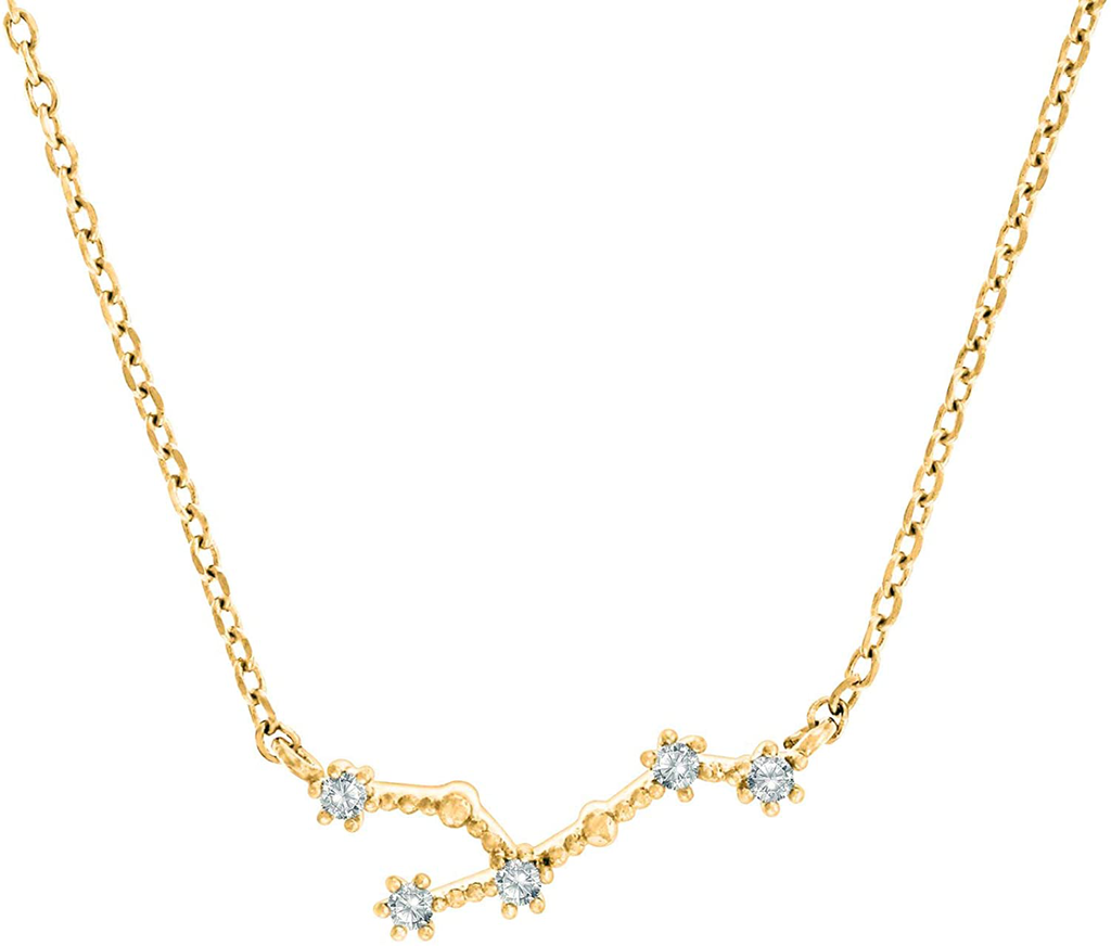 PAVOI 14K Gold Plated Astrology Constellation Horoscope Zodiac Necklace 16-18"