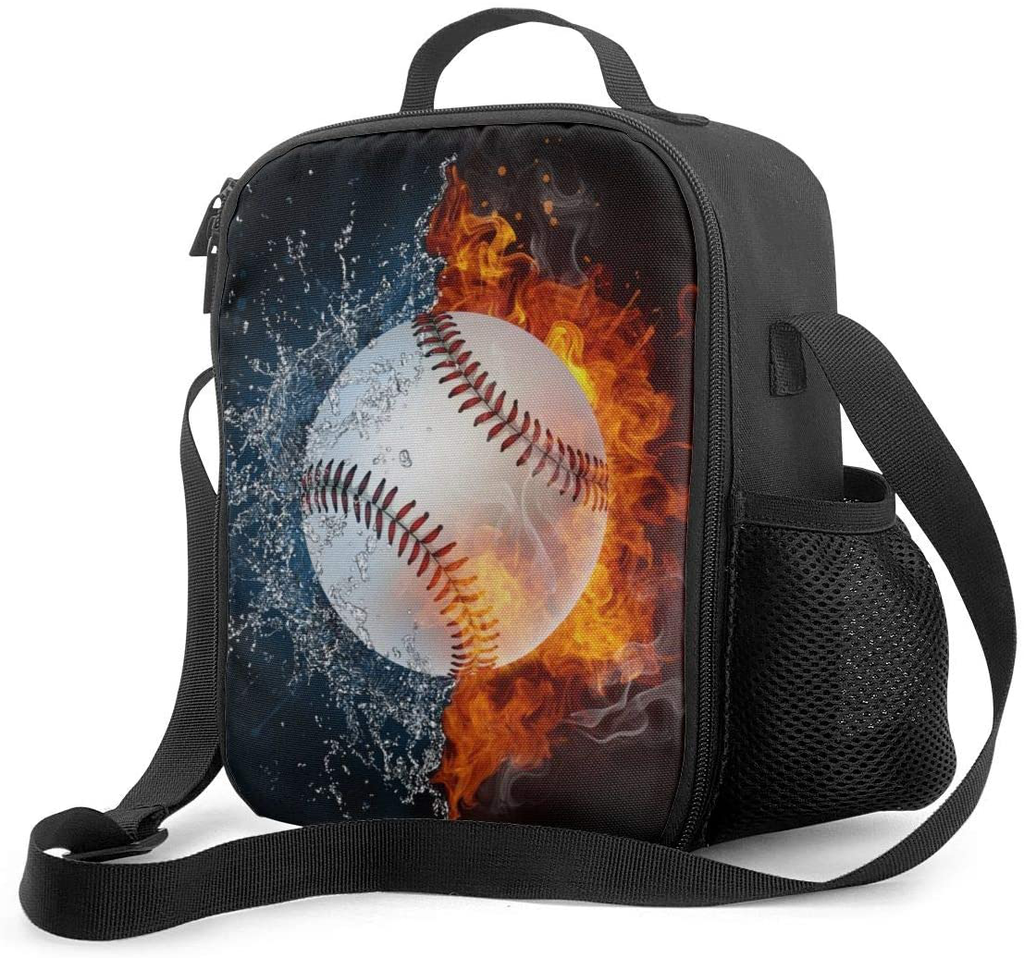 Holder Insulated Cooler Reusable Ice Packs For School Lunch Boxes Lunch Tote Food Storage Bag Ice Fire Football Basketball Boys Girls