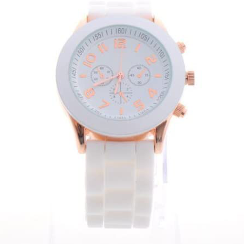 Women's Silicone Gel Ceramic Style Jelly Band Classic Watch 