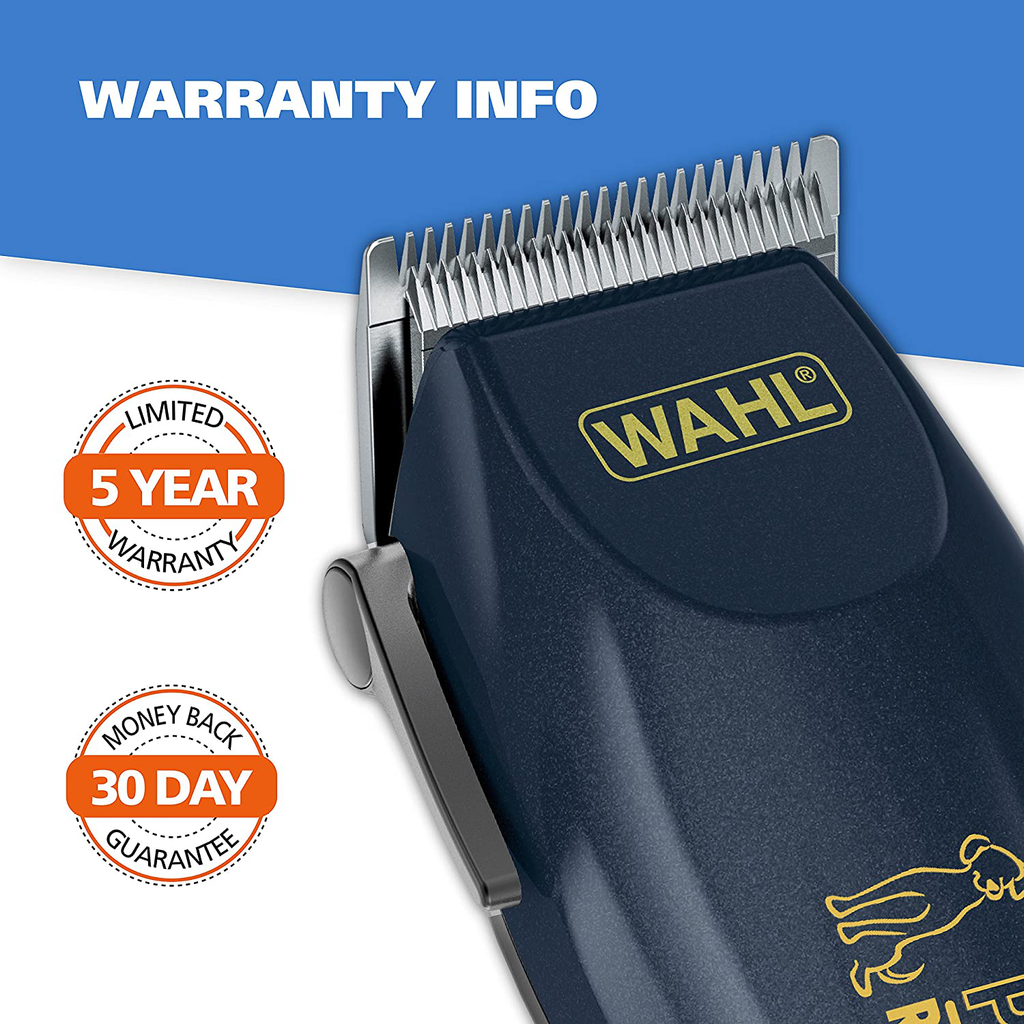 WAHL Lithium Ion Deluxe Pro Series Rechargeable Pet Clipper Grooming Kit with Low Noise & Heavy Duty Motor for Cordless Electric Trimming & Shaving Dogs – Model 9591-2100