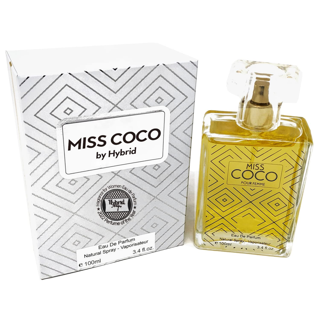 Hybrid & Company Miss Coco Fragrance for Women Eau De Parfum Natural Spray Sensual Scent, 3.4 Fl Oz