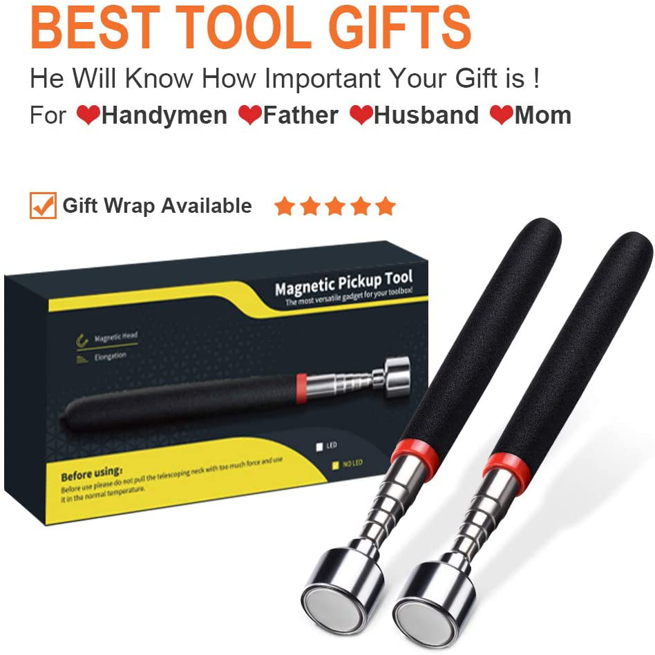 Stocking Stuffers Tool Gifts for Men - Magnetic Tool Pickup,Telescoping Magnet, Gadget Tool for Women, Christmas Tool Gifts Ideas for Men Dad Husband Handymen Woodworker,Magnet Tool 2 Pack