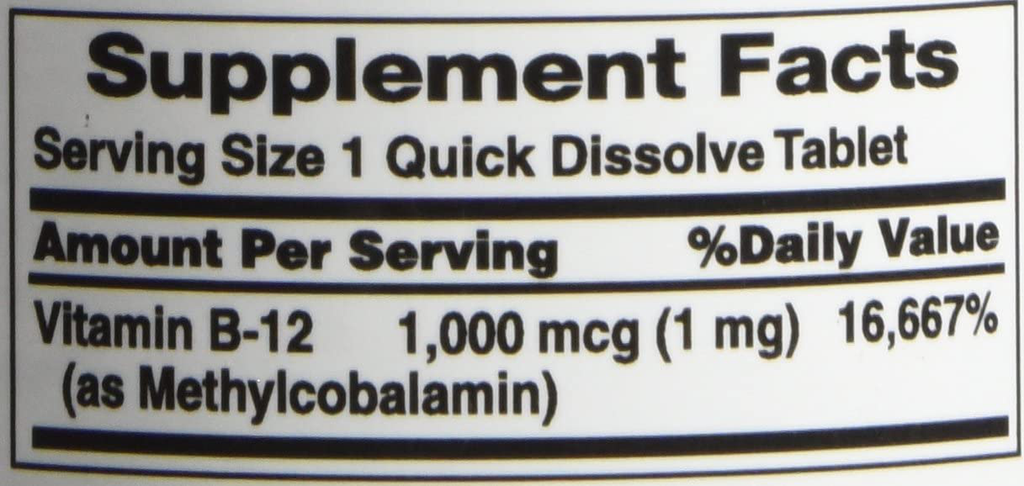 Nature’s Bounty Vitamin B-12 Supplement, Supports Metabolism and Nervous System Health, 1000mcg, 60 Tablets