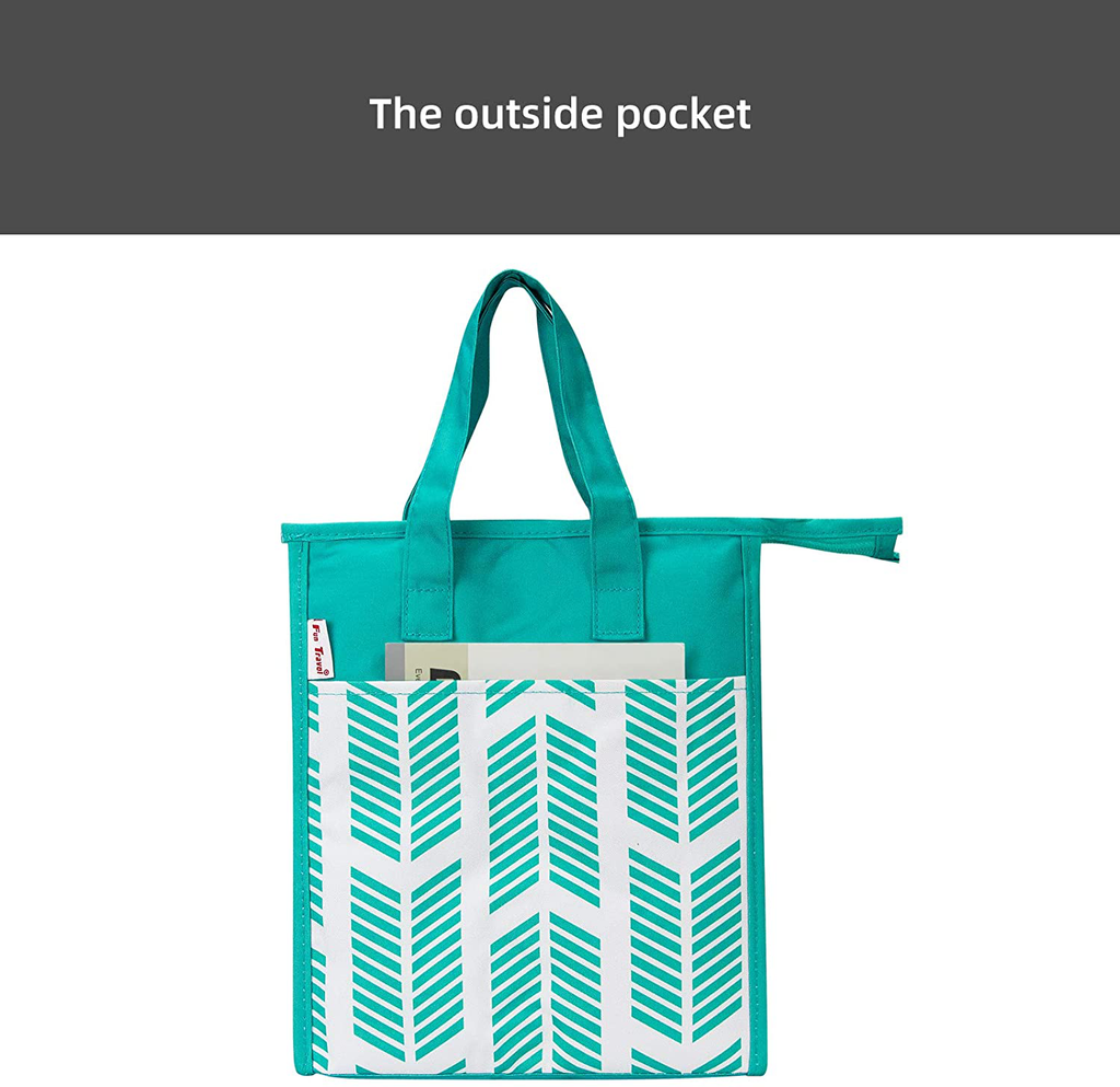 Reusable Insulated Lunch Bags for Women Large Cooler Tote Bag Durable Leakproof Picnic Box(Green Arrow))