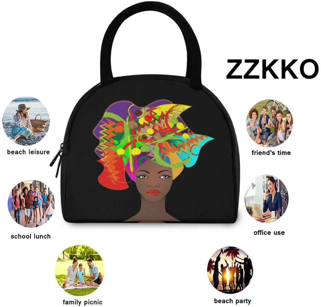 ZZKKO Sugar Skull Lunch Bag Box Tote Organizer Lunch Container Insulated Zipper Meal Prep Cooler Handbag For Women Men Home School Office Outdoor Use