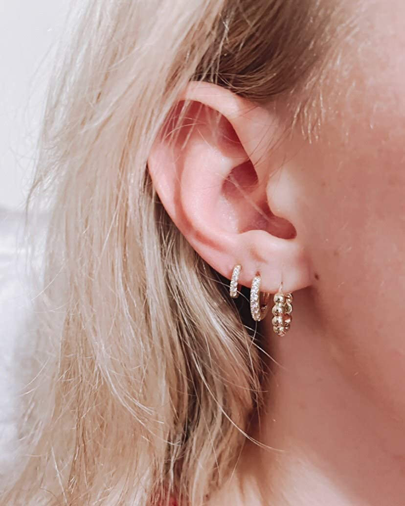 3 Pairs Small Huggie Hoop Earrings Set 14K Gold Hypoallergenic Lightweight Huggie Hoops Earrings for Women Girls
