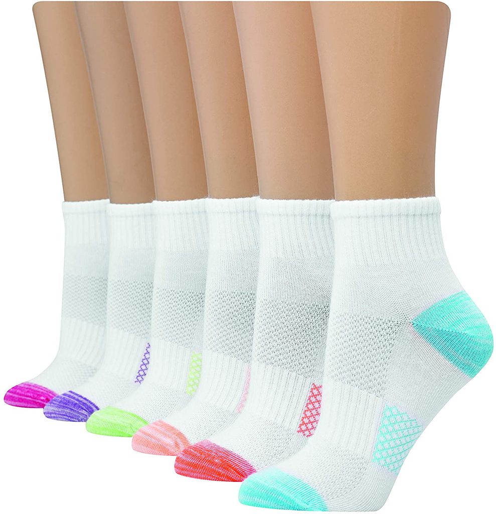 Hanes womens 6-pair Lightweight Breathable Ventilation Ankle Socks