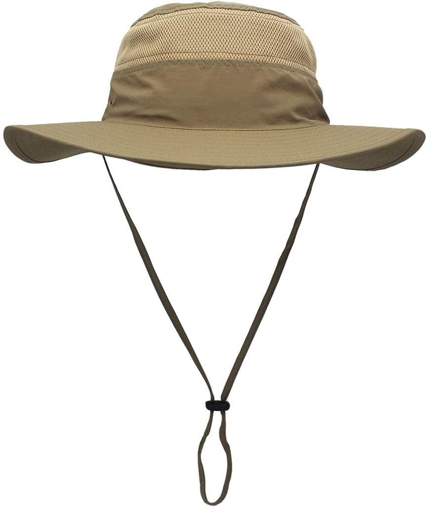 Home Prefer Men's Sun Hat UPF 50+ Wide Brim Bucket Hat Windproof Fishing Hats