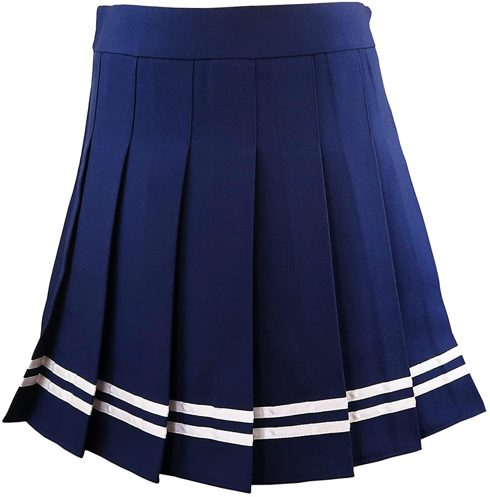 Hoerev Women Girls Short High Waist Pleated Skater Tennis Skirt