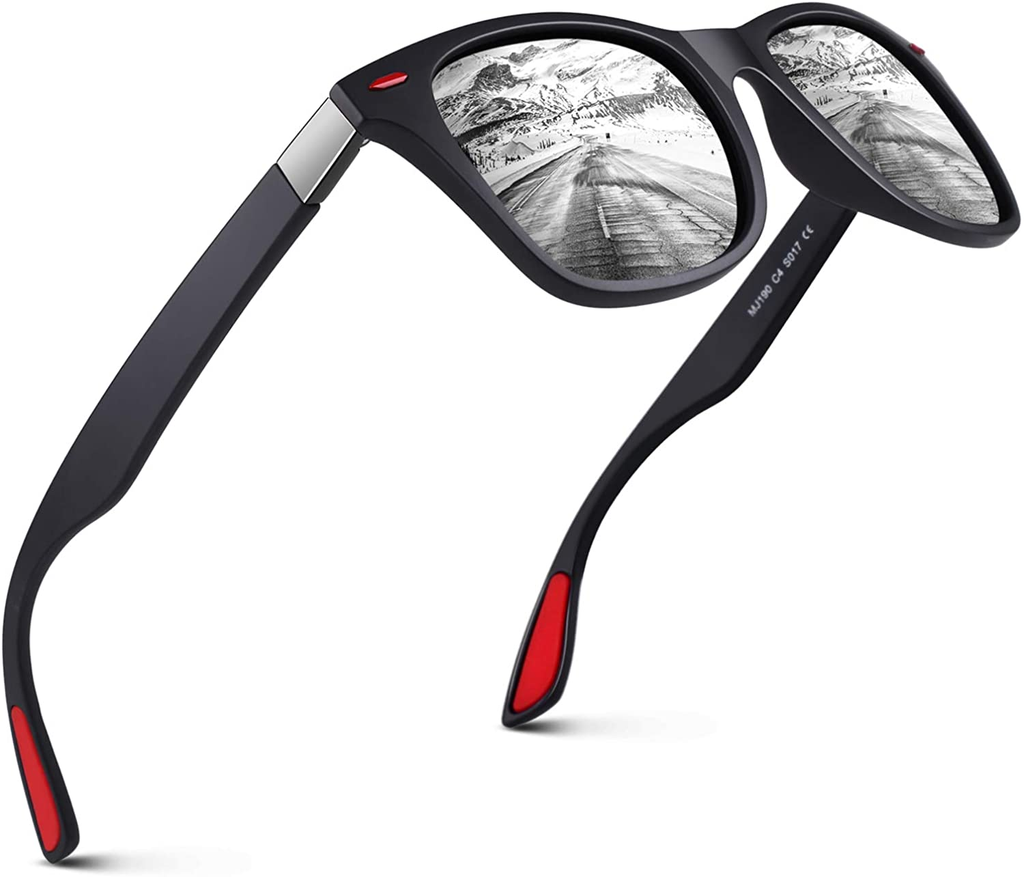 Unisex Classic Horn Rimmed Semi Rimless Polarized Sunglasses