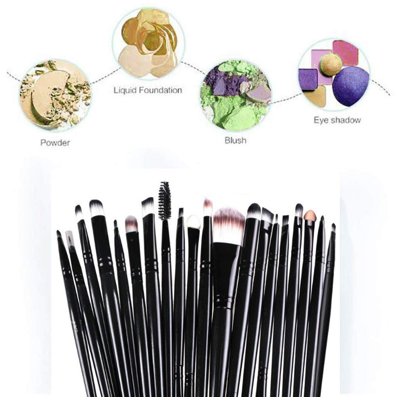 20 Piece Professional Makeup Brush Set With Travel Case
