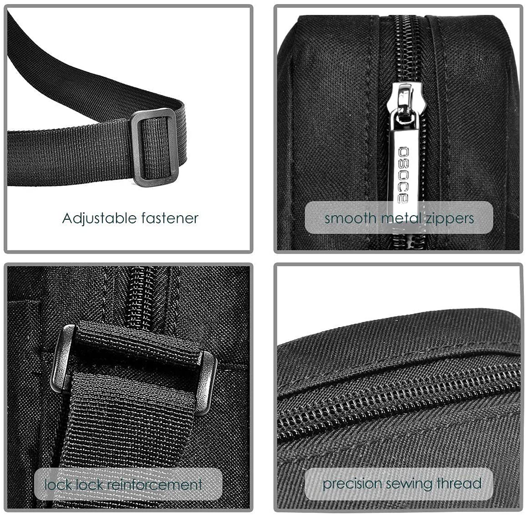 OSOCE Sling Bag Casual Daypack Chest Crossbody Shoulder Bag Lightweight for Women Men Travel Business Office School (Black)