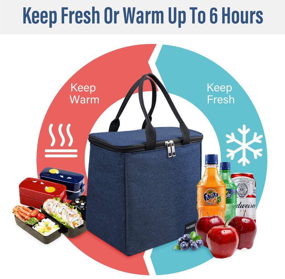 VAGREEZ Lunch Bag, Insulated Lunch Bag Large Waterproof Lunch Tote Bag for Men & Women (Sky-Blue)