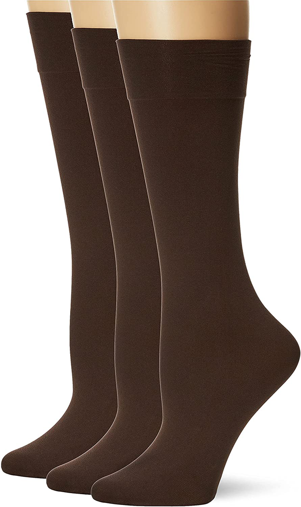 HUE womens Soft Opaque Knee High Socks (Pack of 3)