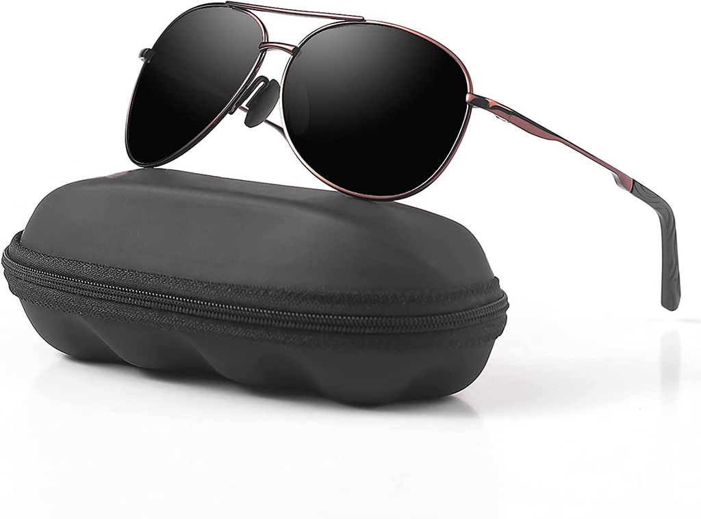 Men's Aviator Sunglasses - Polarized - UV Protection & Lightweight