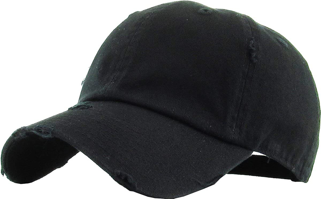 KBETHOS Vintage Washed Distressed Cotton Dad Hat Baseball Cap Adjustable Polo Trucker Unisex Style Headwear