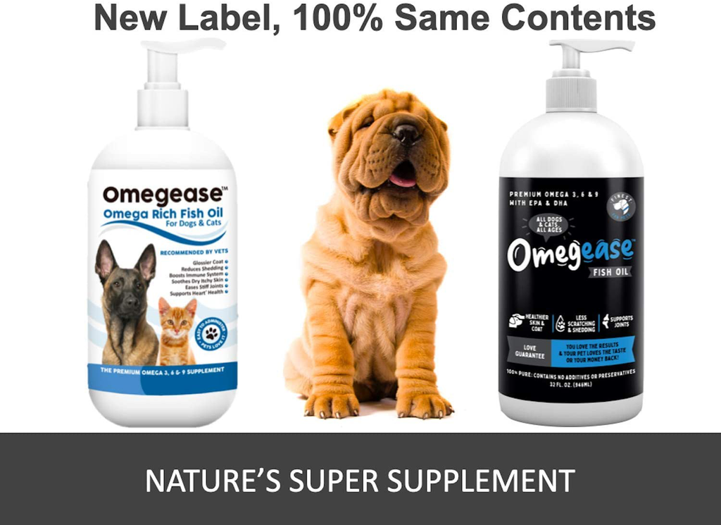 100% Pure Omega 3, 6 & 9 Fish Oil for Dogs and Cats. Supports Joint Function, Immune & Heart Health. All Natural EPA + DHA Fatty Acids for Skin & Coat. Liquid Food Supplement for Pets - 32 oz