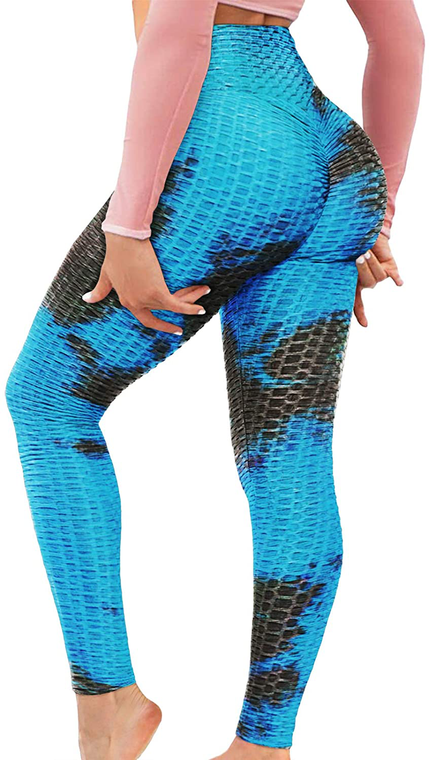 Buy Chriamille Textured Capri Yoga Pants for Women Tummy Control