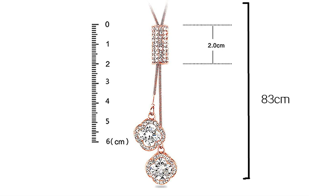 Cathercing Flower Rhinestone Pendant Long Necklace for Women Sweater Chain Statement Necklace Choker Adjustable Elegant Jewelry Accessories Dressy Collocation Winter Evening Party Wedding