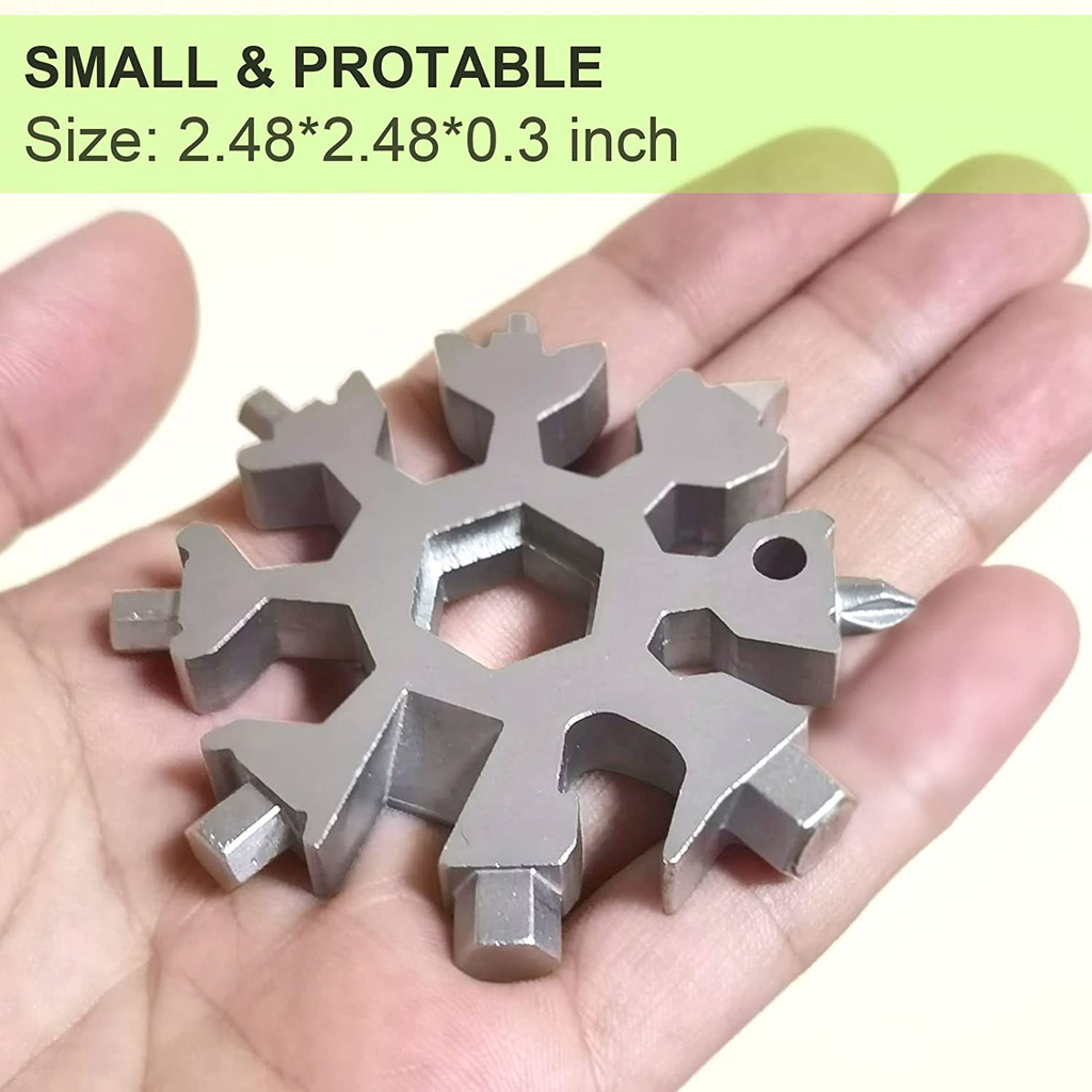 Snowflake Multitool 2PCS 18 in 1 Stainless Steel Snowflake Multi Tool Gadgets for Outdoor Travel Camping Daily Gifts for Men Dad