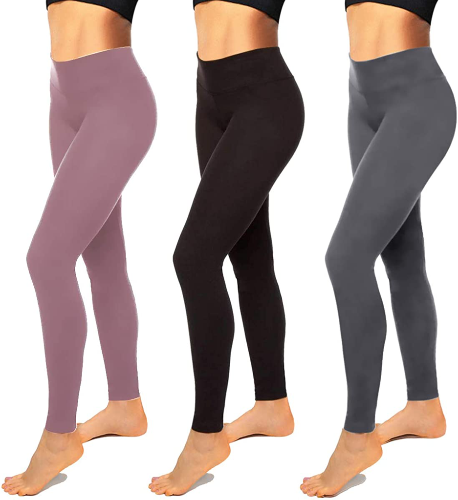 High Waisted Leggings for Women-Womens Black Seamless Workout Leggings Running Tummy Control Yoga Pants Reg&Plus Size
