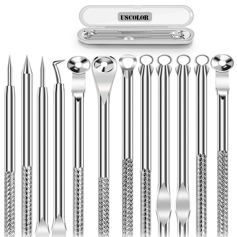6 Piece Stainless Steel Dual Head Blemish Removal Kit with Portable Box