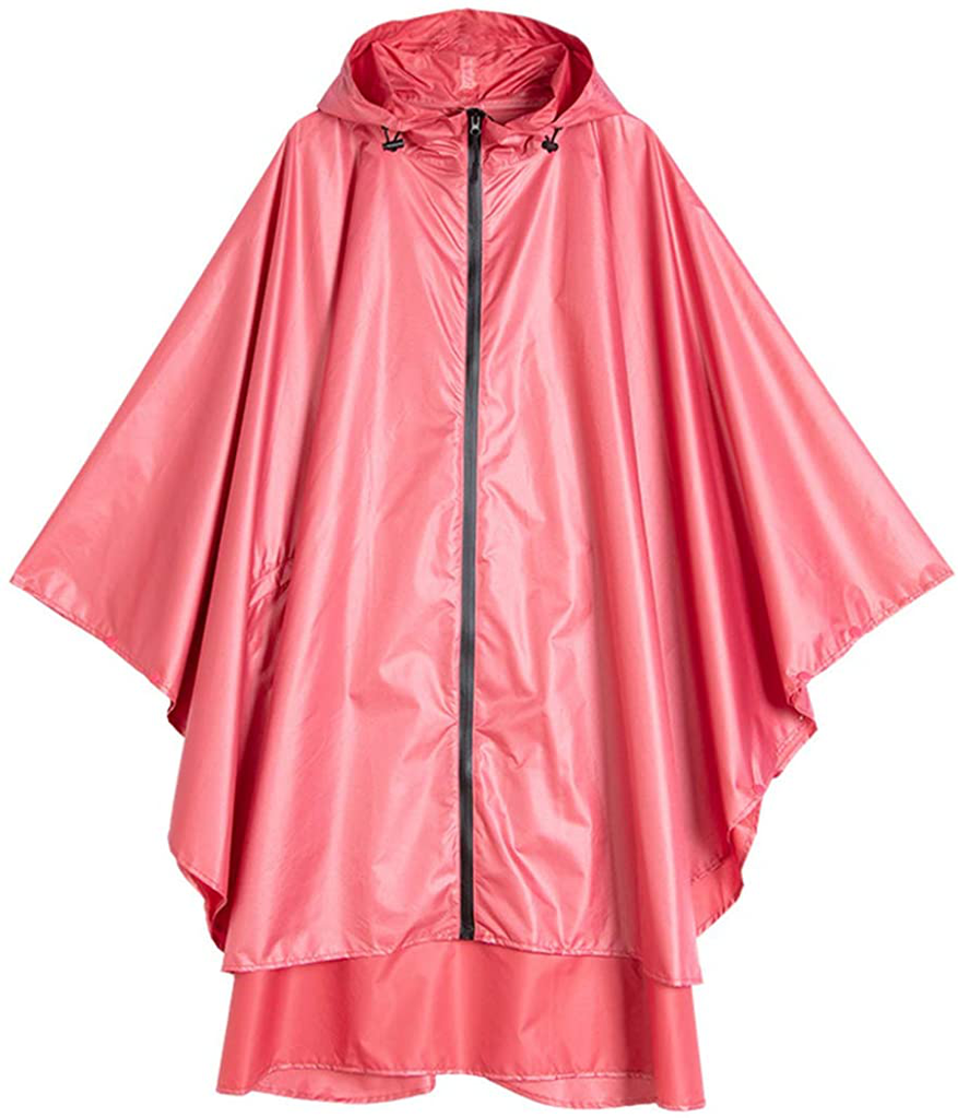 Spmor Rain Poncho Hooded Waterproof Raincoat Jacket for Adults with Zipper