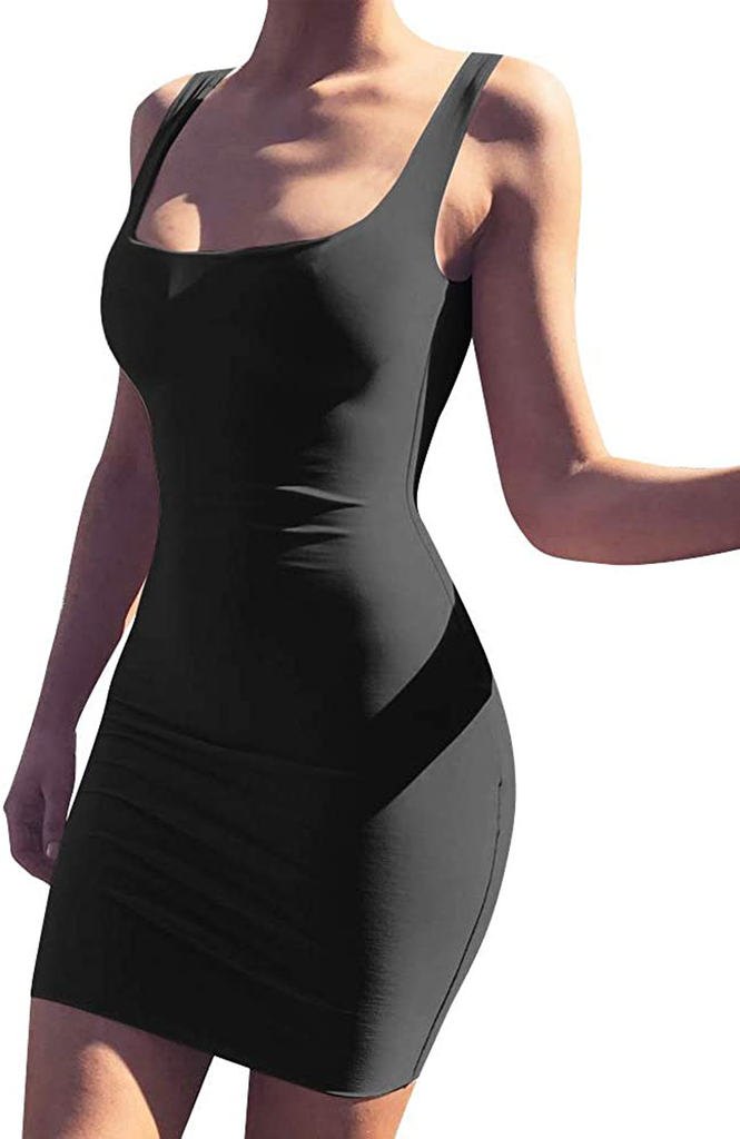 GOBLES Women's Casual Summer Sleeveless Mini Sexy Bodycon Tank Club Dress