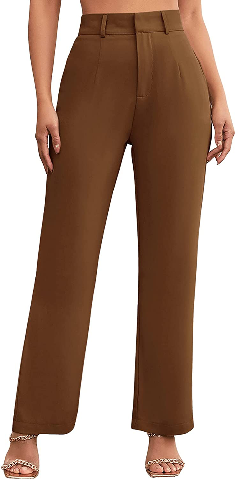 SweatyRocks Women's Elegant High Waist Solid Long Pants Office Trouser –  MODAndME