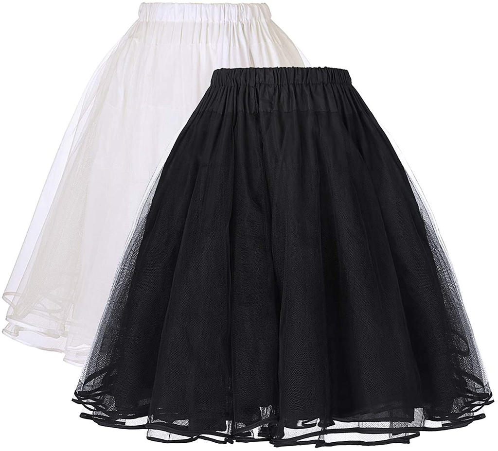 Belle Poque Women's Petticoat Crinoline 50's Christmas Tutu Underskirts (3 Layers)