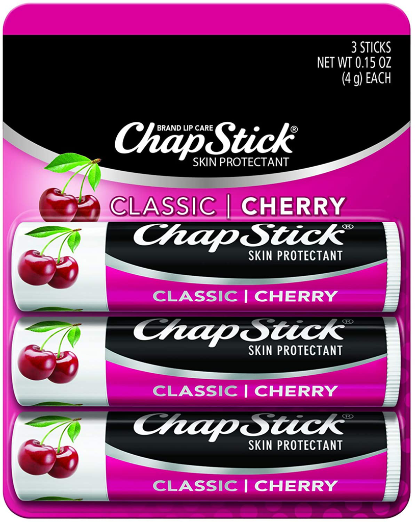 Chapstick Chapstick Classic (Cherry Flavor, 0.15 Ounce) Lip Balm Tube for Skin Protectant Lip Care, (Pack of 12)