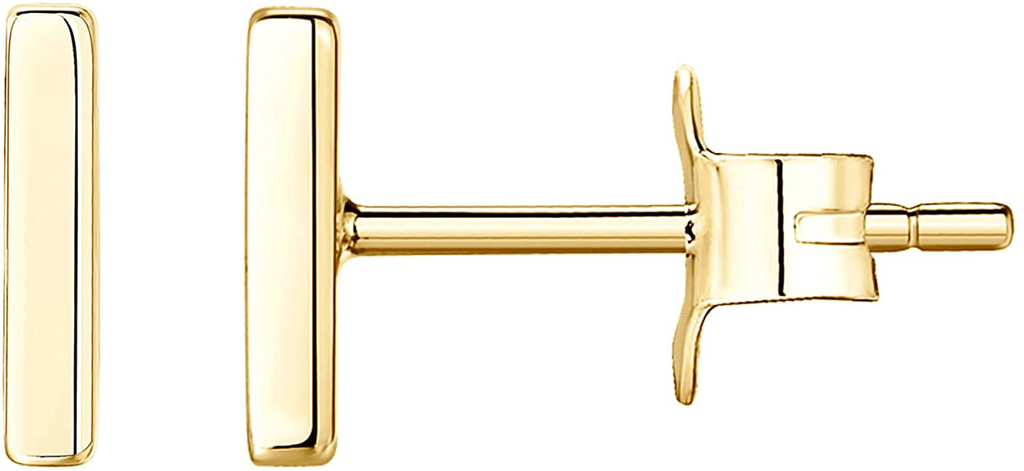 PAVOI 14K Gold Plated 925 Sterling Silver Earrings | Tiny Dot/Triangle Disc Stud Earrings | Gold Stud Earrings for Women