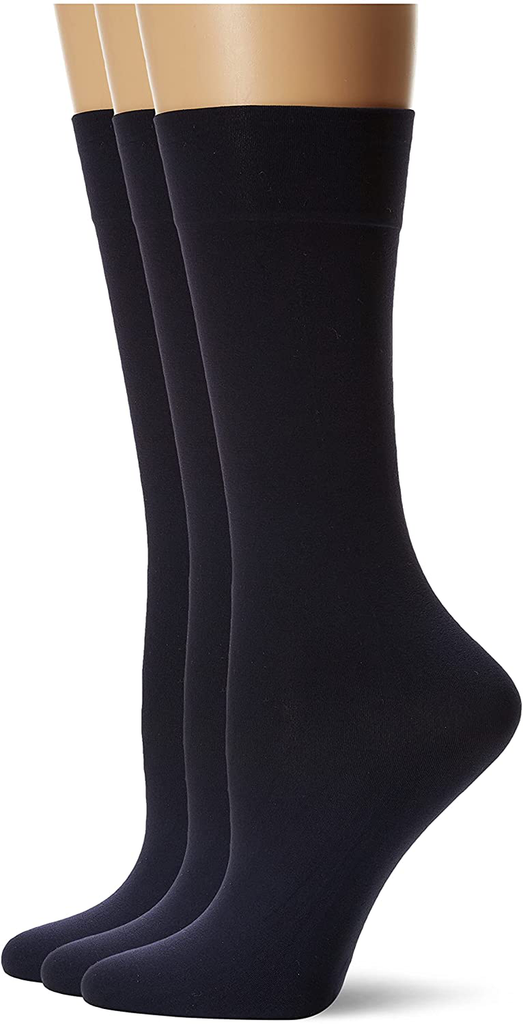 HUE womens Soft Opaque Knee High Socks (Pack of 3)