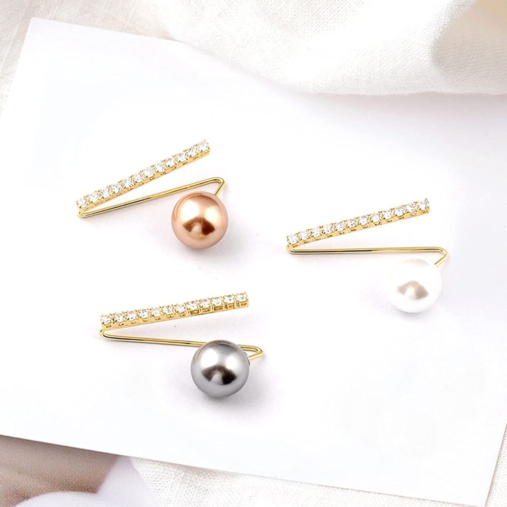 11 Pcs Pearl Brooches CZ Sweater Shawl Safety Pins, Clothing Dresses Decoration Accessories for Women Girls, Perfect Jewelry Gift for Her