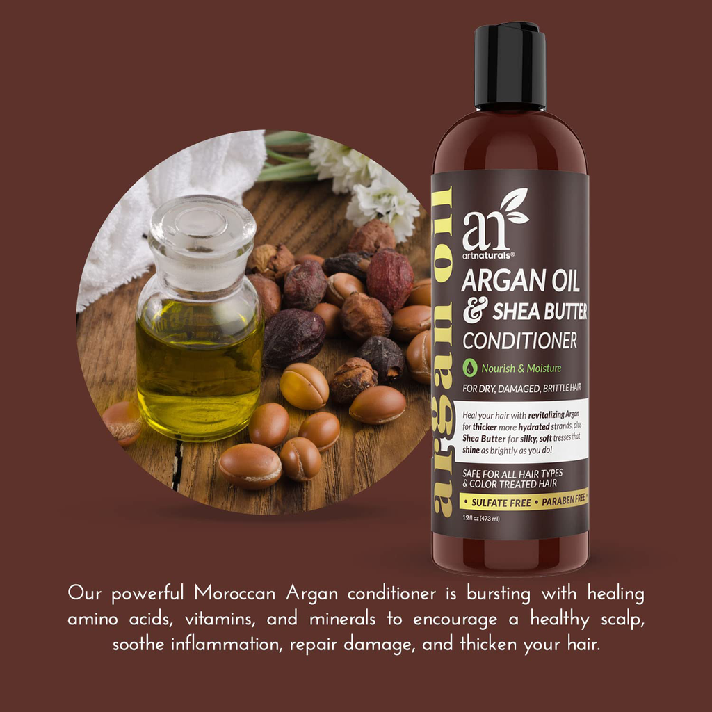 Artnaturals Argan Oil Hair Conditioner - (12 Fl Oz / 355Ml) - Sulfate Free - Treatment for Damaged and Dry Hair - for All Hair Types - Safe for Color Treated Hair