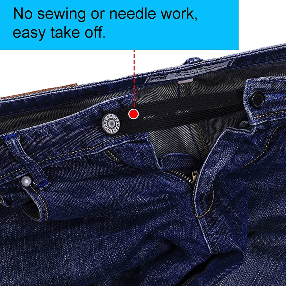 Elastic Button Extender for Pants, Adjustable Waistband Expander