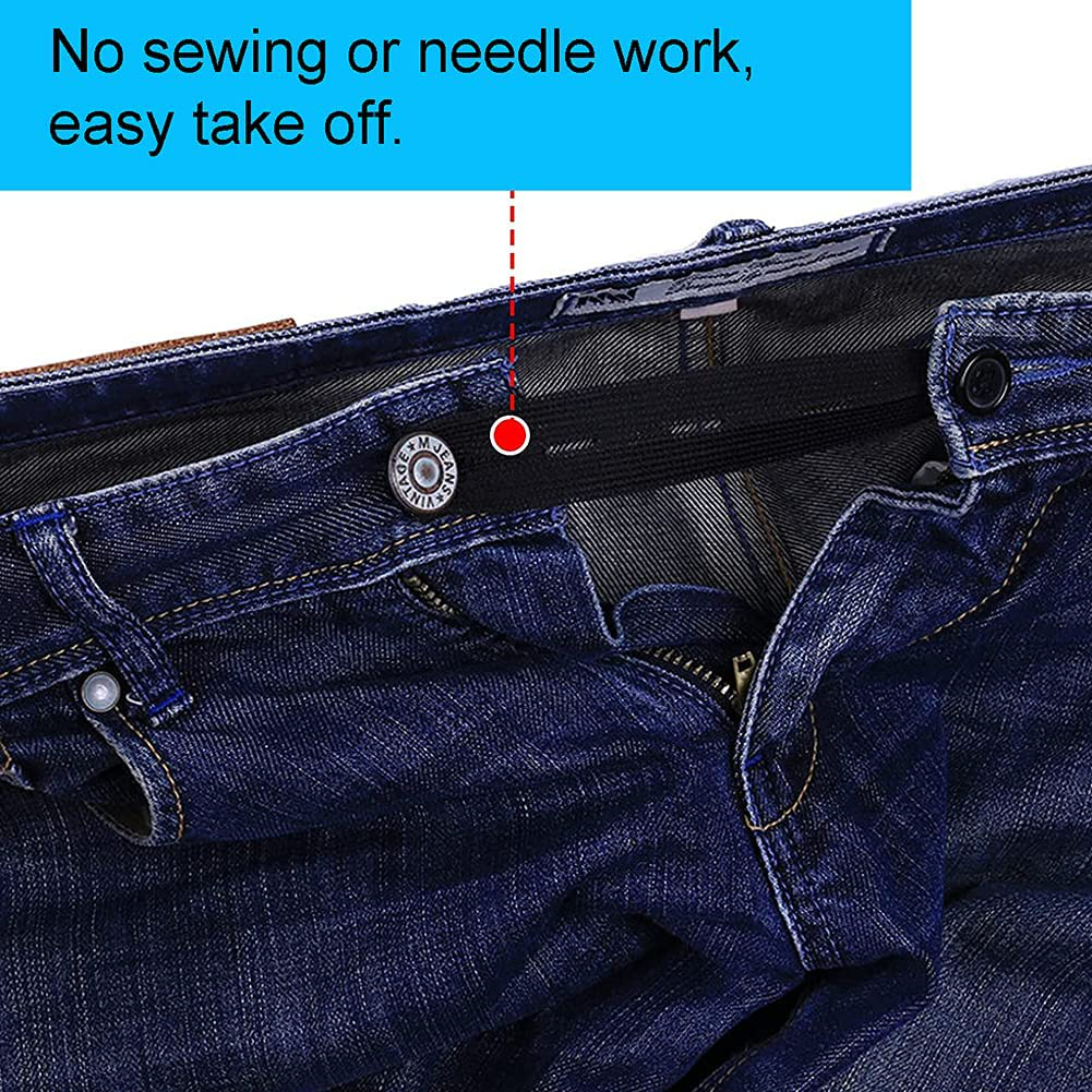 4Pack Denim Waist Extender Button and 5 Pack Elastic Waist Extenders Set, Adjustable Waistband Expanders for Men and Women Jeans Pants Button Extenders