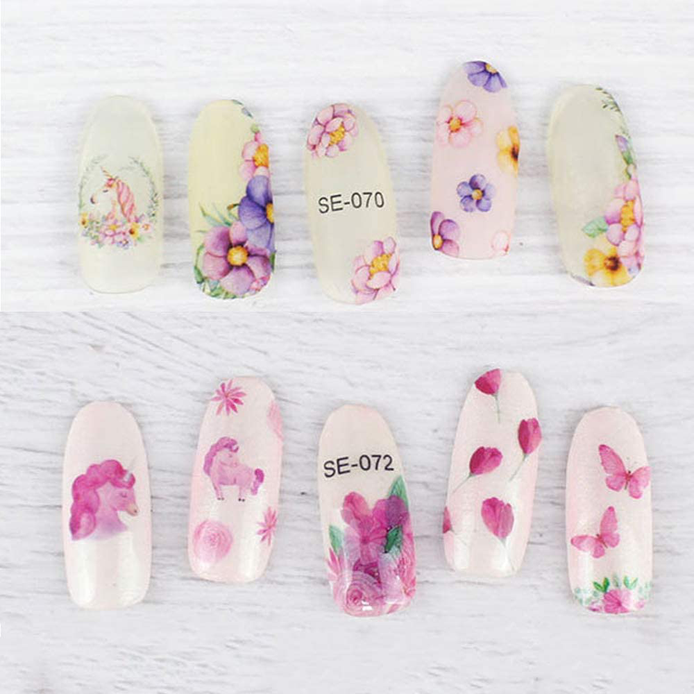 Nail Art Stickers for Kids Nail Decals Accessories Unicorn Water Transfers Butterfly Star Heart Nail Polish Wraps for Little Girls Fingernail Decor 500+ Patterns DIY Cute Fashion Multiple Large Sheets