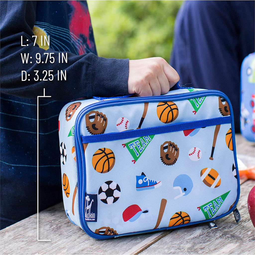 Wildkin Kids Insulated Lunch Box Bag for Boys and Girls, Perfect Size for Packing Hot or Cold Snacks for School and Travel, Mom's Choice Award Winner, BPA-free, Olive Kids (Monsters)