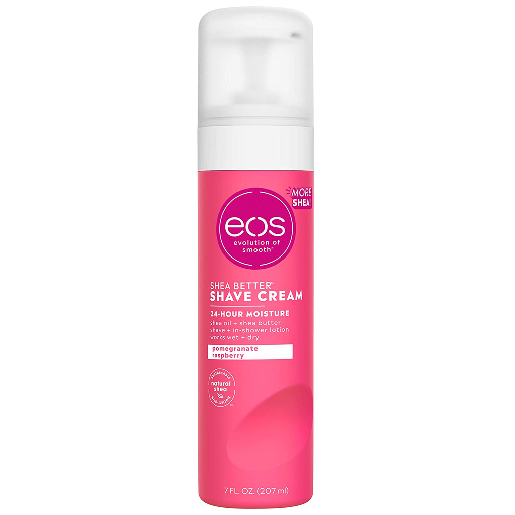 Eos Shea Better Shaving Cream for Women - Pomegranate Raspberry, Shave Cream, Skin Care and Lotion with Shea Butter and Aloe, 24 Hour Hydration, 7 Fl Oz, Pack of 3