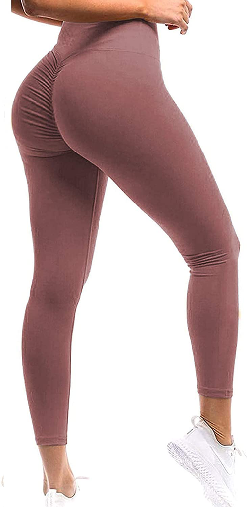 SEASUM Women Scrunch Butt Leggings High Waisted Ruched Yoga Pants Workout Butt Lifting