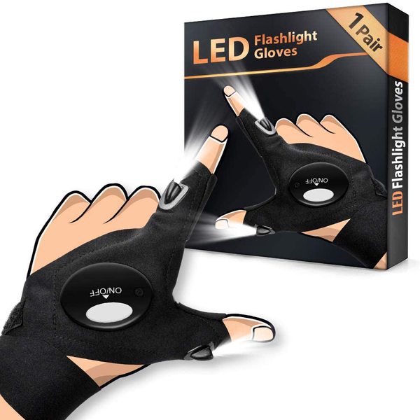 LED Flashlight Gloves Gifts for Men, Stocking Stuffers for Men Women D –  MODAndME
